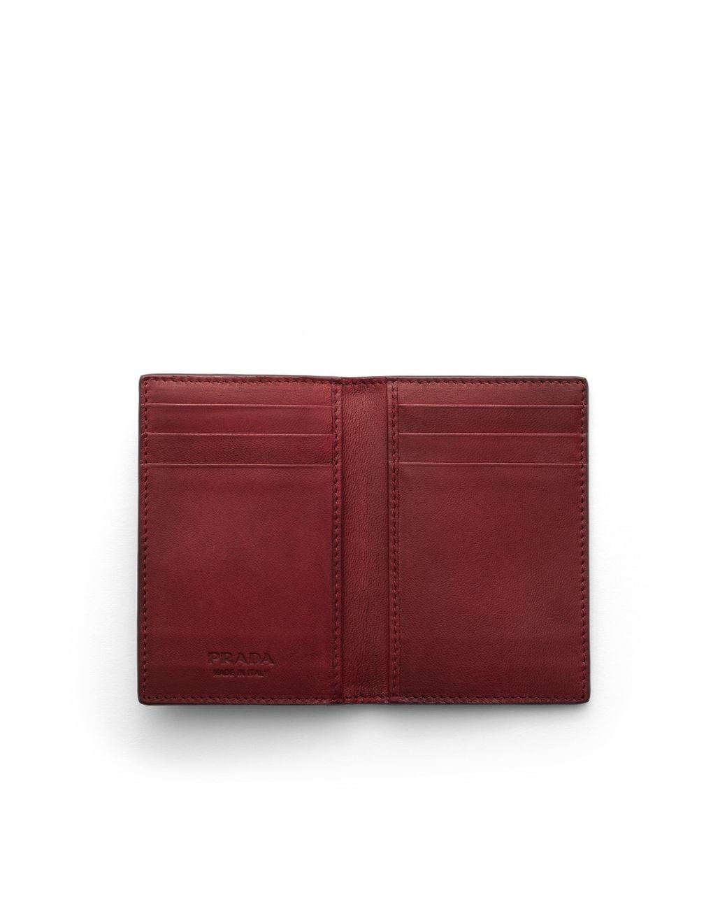 Prada Purple Antiqued Leather Card Holder for men