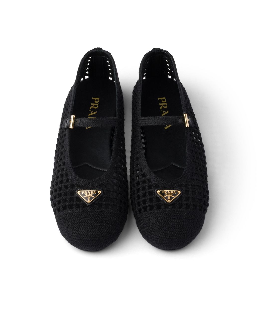Prada Black Crochet Ballerinas, Size 35