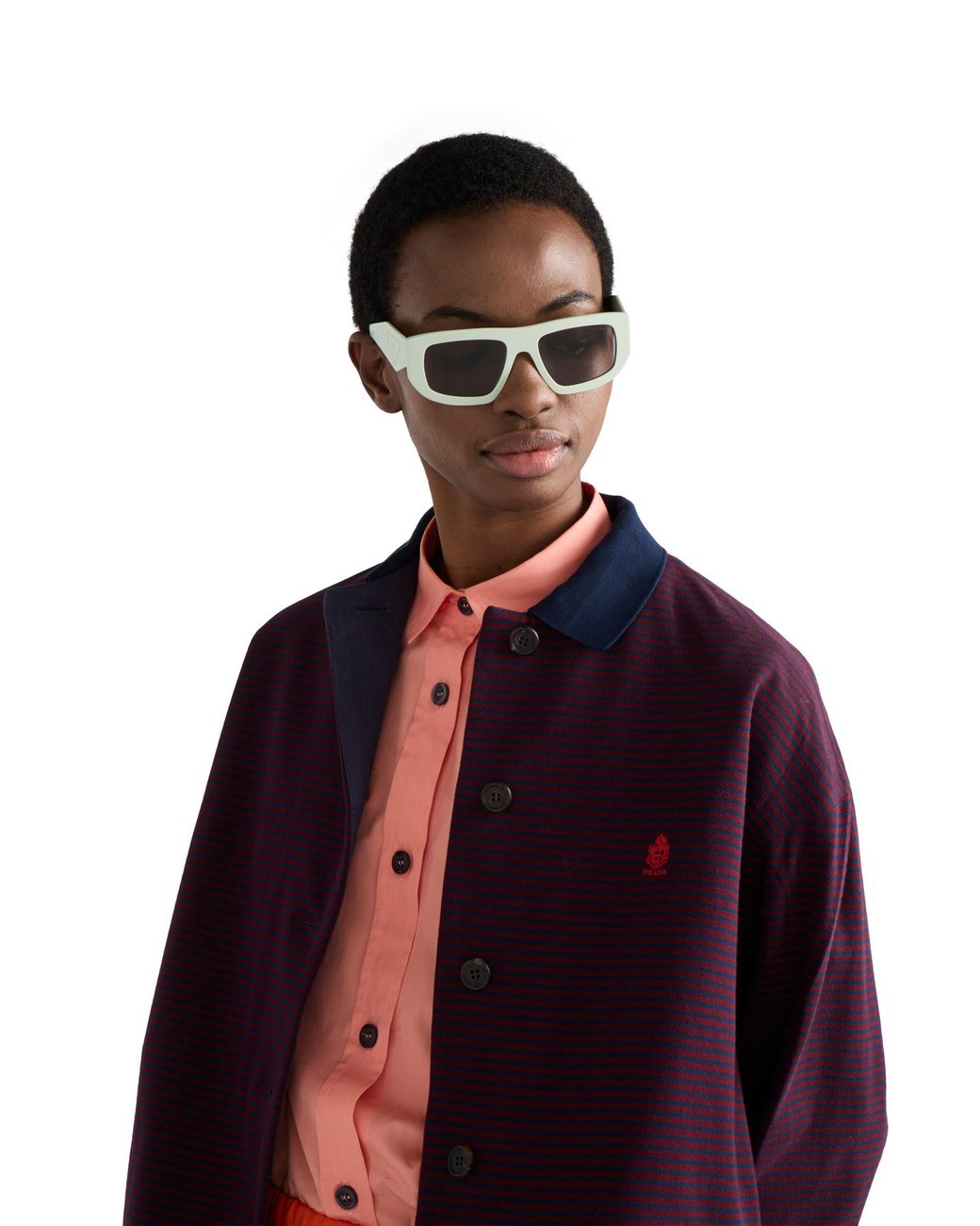 Prada Gray Sunglasses With Triangle Logo