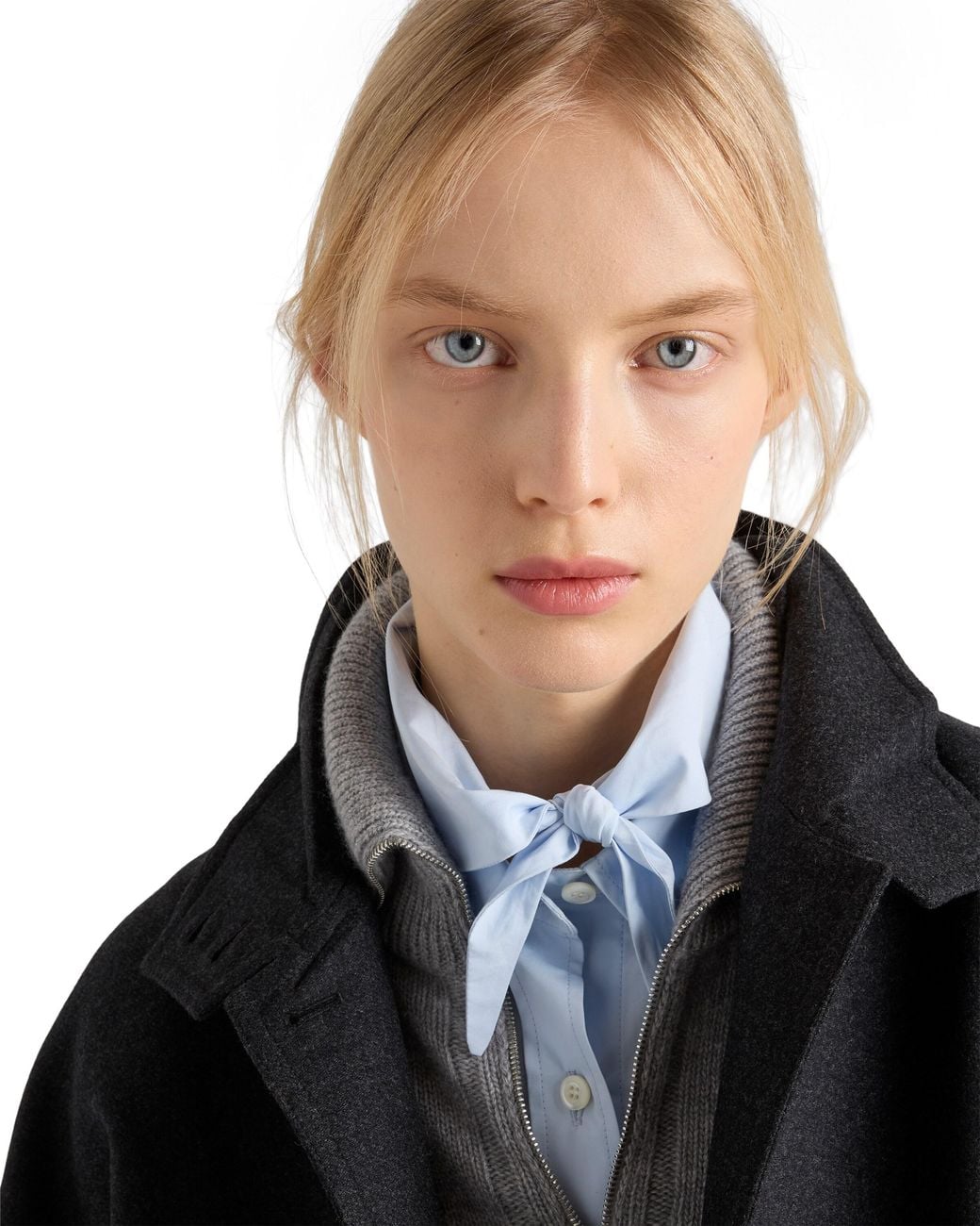 Prada Black Re-Wool Blouson Jacket, Anthracite