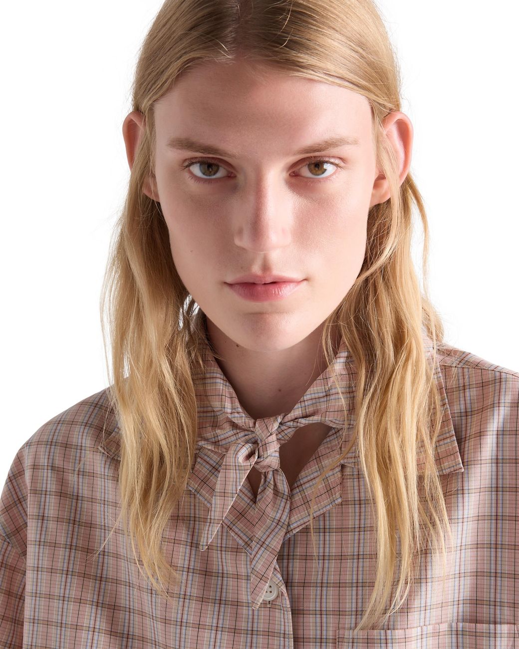 Prada Pink Madras Fabric Bowling Shirt