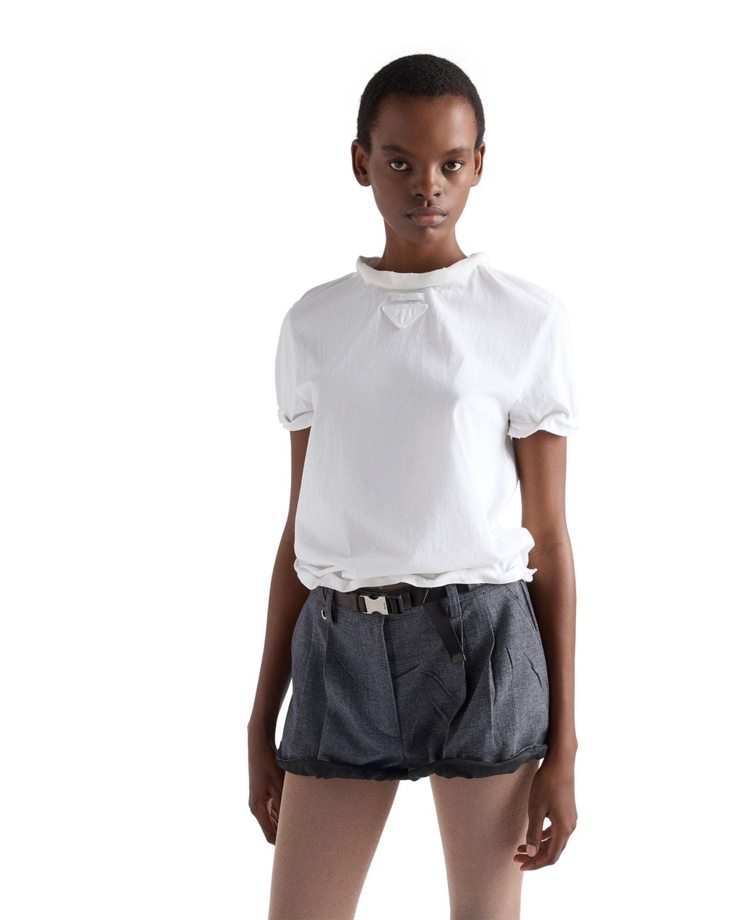 Prada White Cotton Jersey T-Shirt