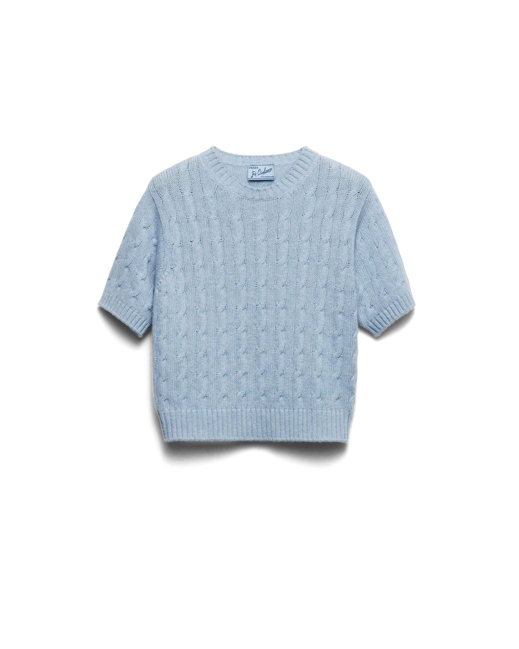 Prada Blue Cable-Knit Re-Cashmere Sweater