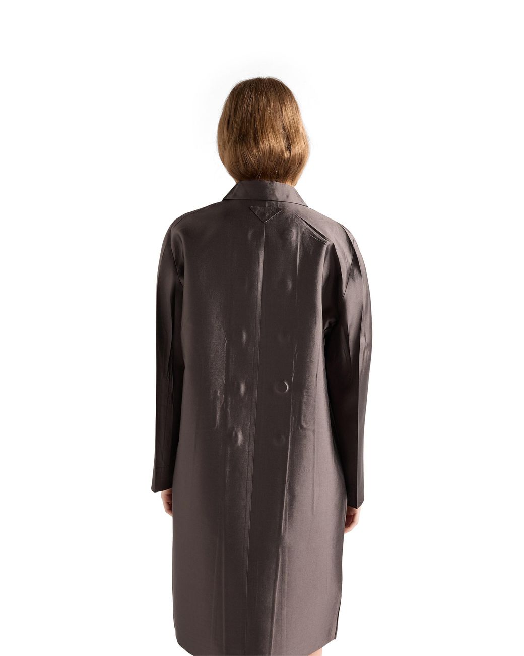 Prada Brown Double-Breasted Wool And Silk Coat