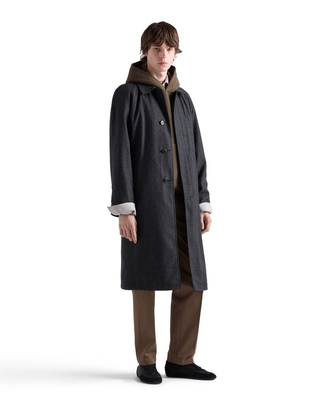 Prada Black Re-Wool Coat for men