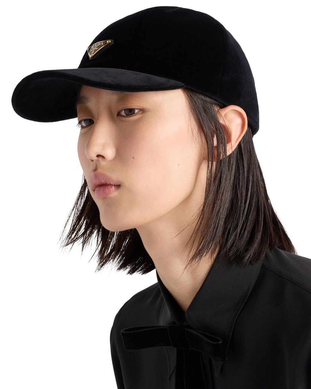Casquette De Base-Ball En Velours, Femme, Taille Prada en coloris Black