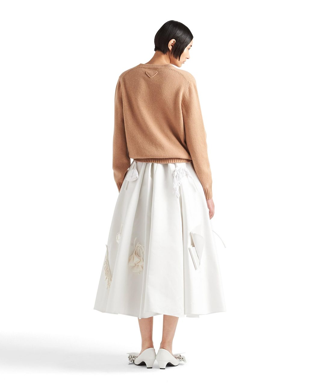 Prada White Wool And Cashmere Crew-neck Sweater