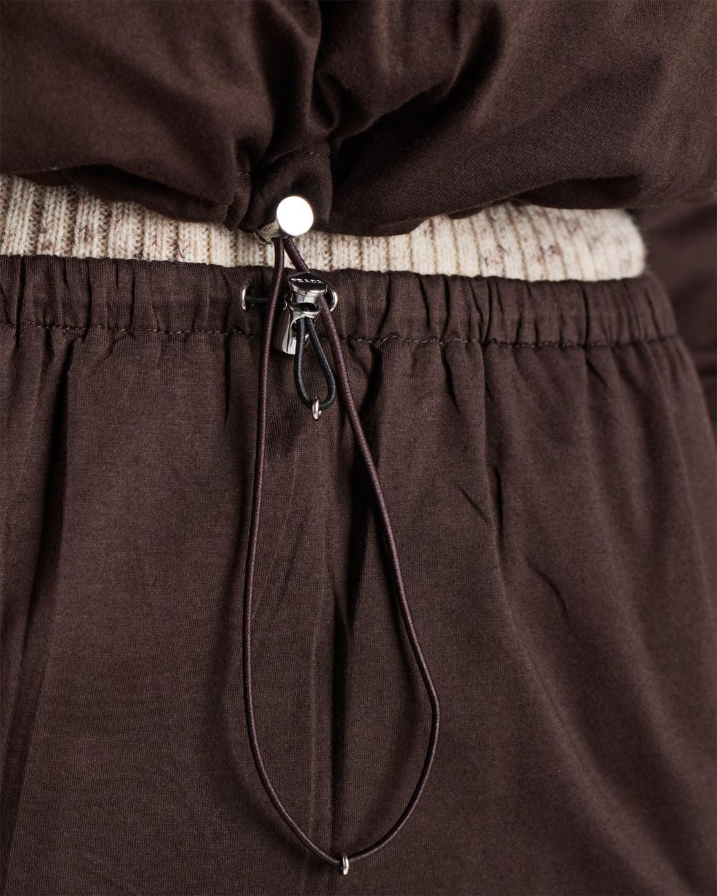 Falda Reversible De Jersey De Algodón Y Re-Nylon, Mujer, Talla Prada de color Brown