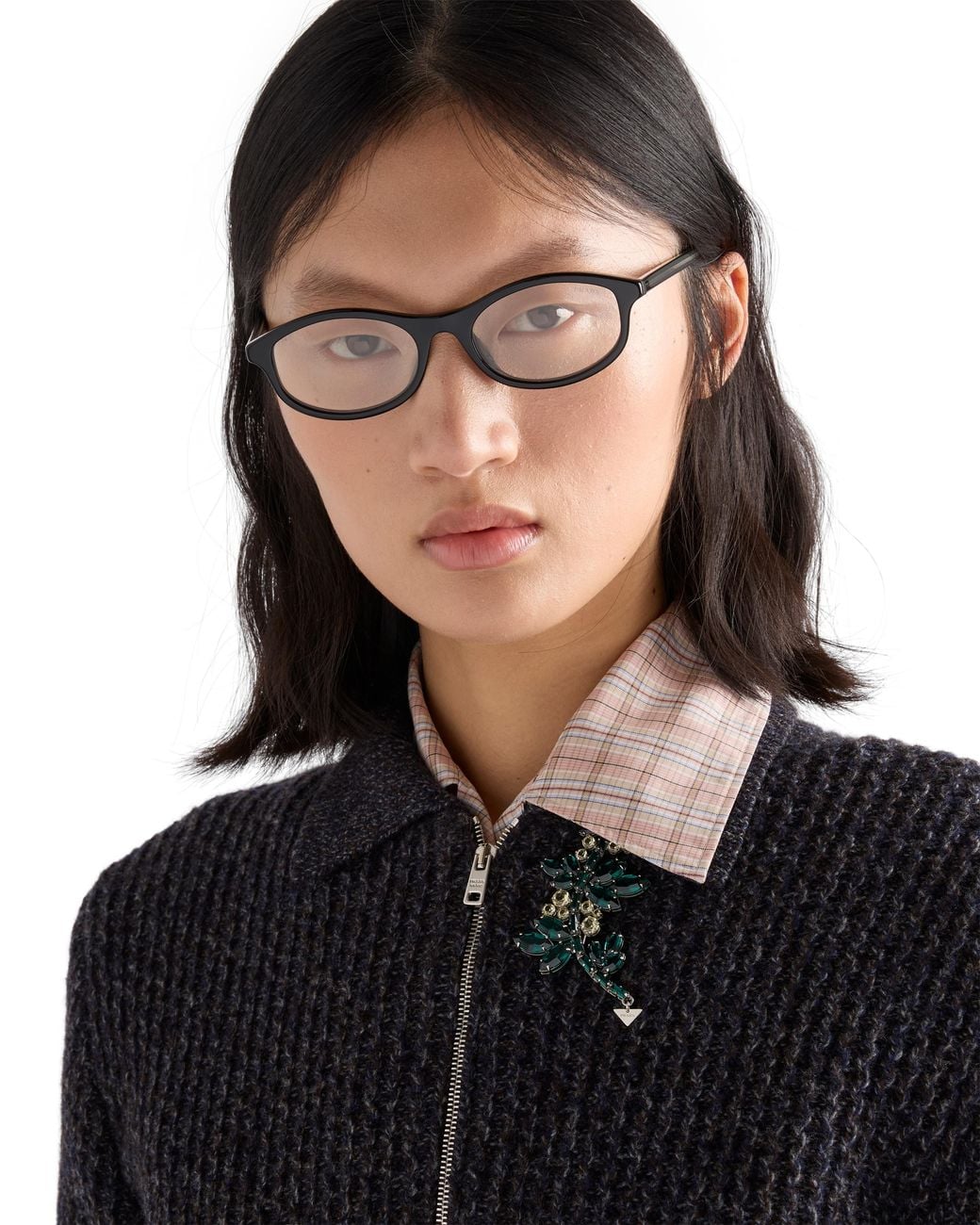 Prada White Sunglasses With The Iconic Metal Plaque