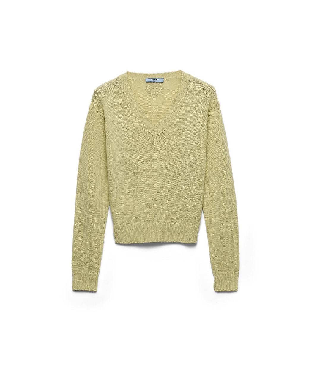 Prada Green Wool And Cashmere V-Neck Sweater