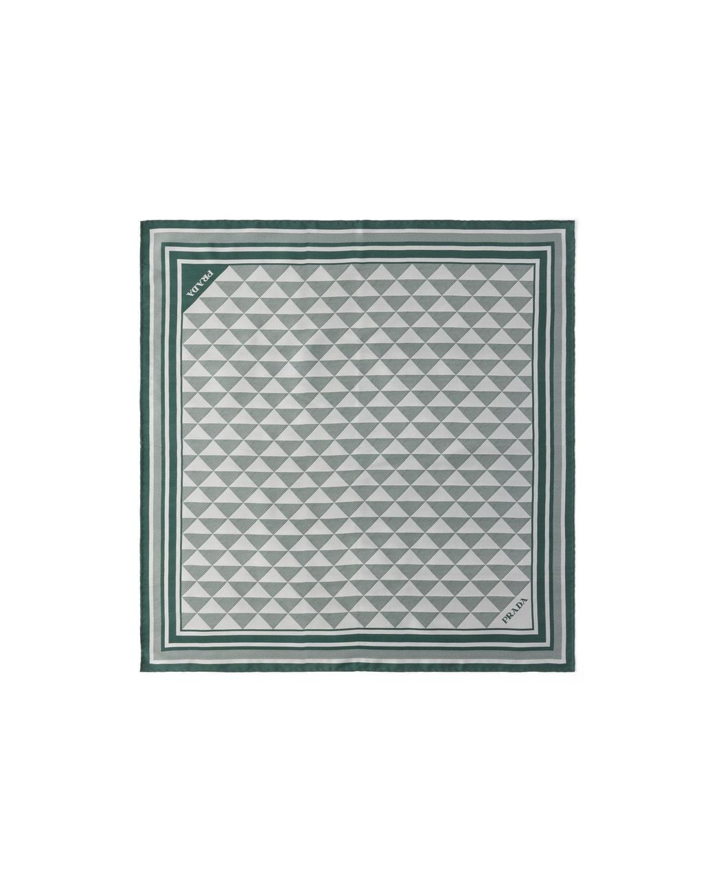 Prada Gray Jacquard Silk Scarf 90