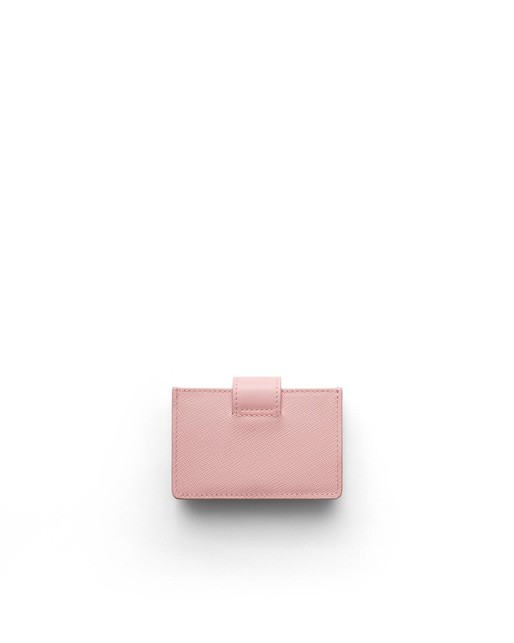 Prada Pink Saffiano And Smooth Leather Card Holder