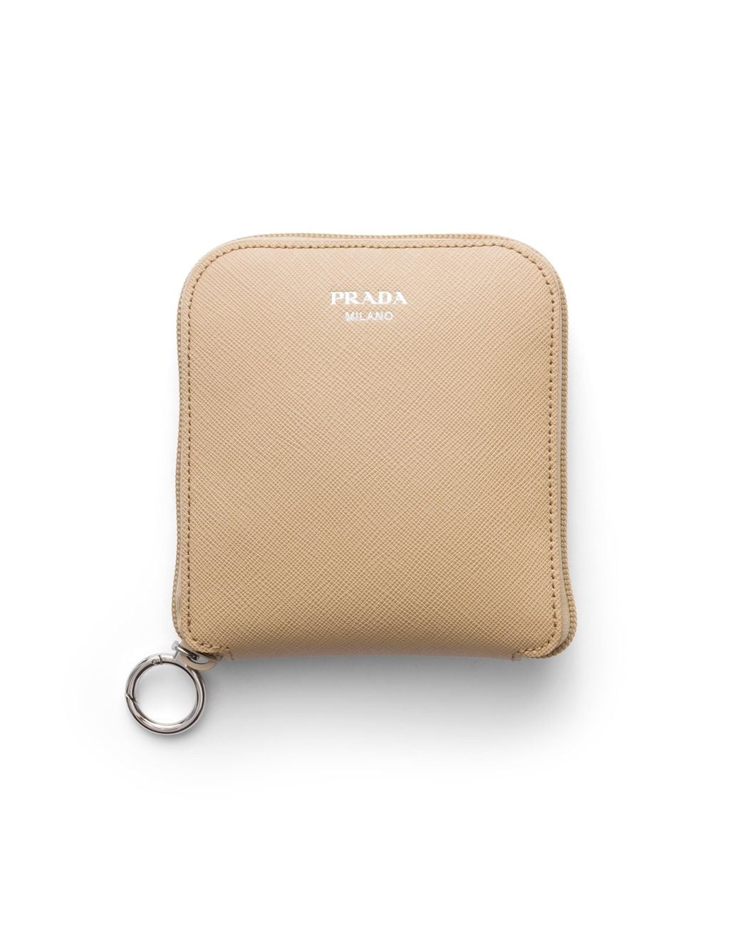 Prada Natural Saffiano Leather Pendant With Re-Nylon Tote Bag