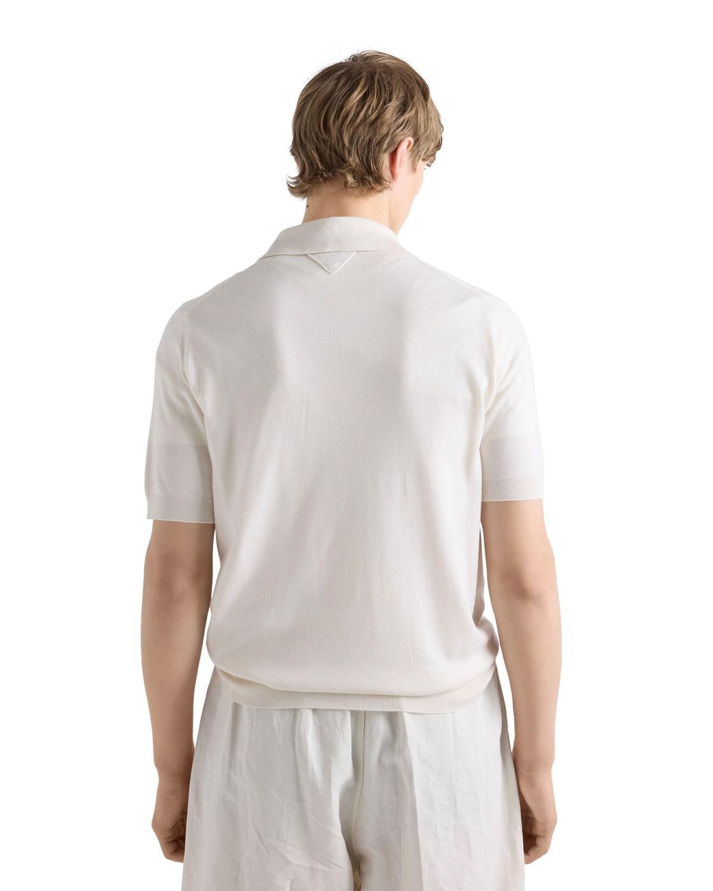 Prada White Cashmere And Silk Polo Shirt for men