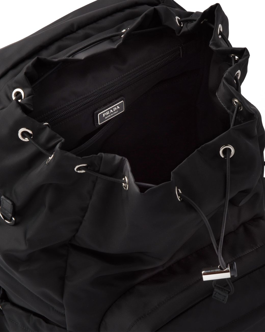 Prada Black Re-Nylon And Saffiano Leather Backpack