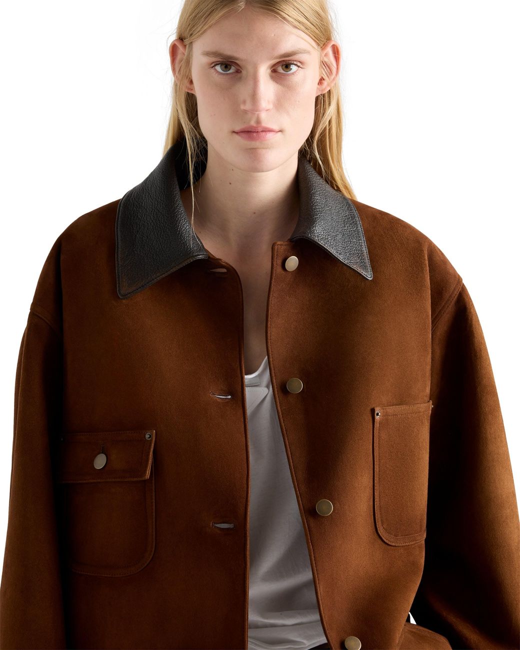Prada Brown Suede Caban Jacket
