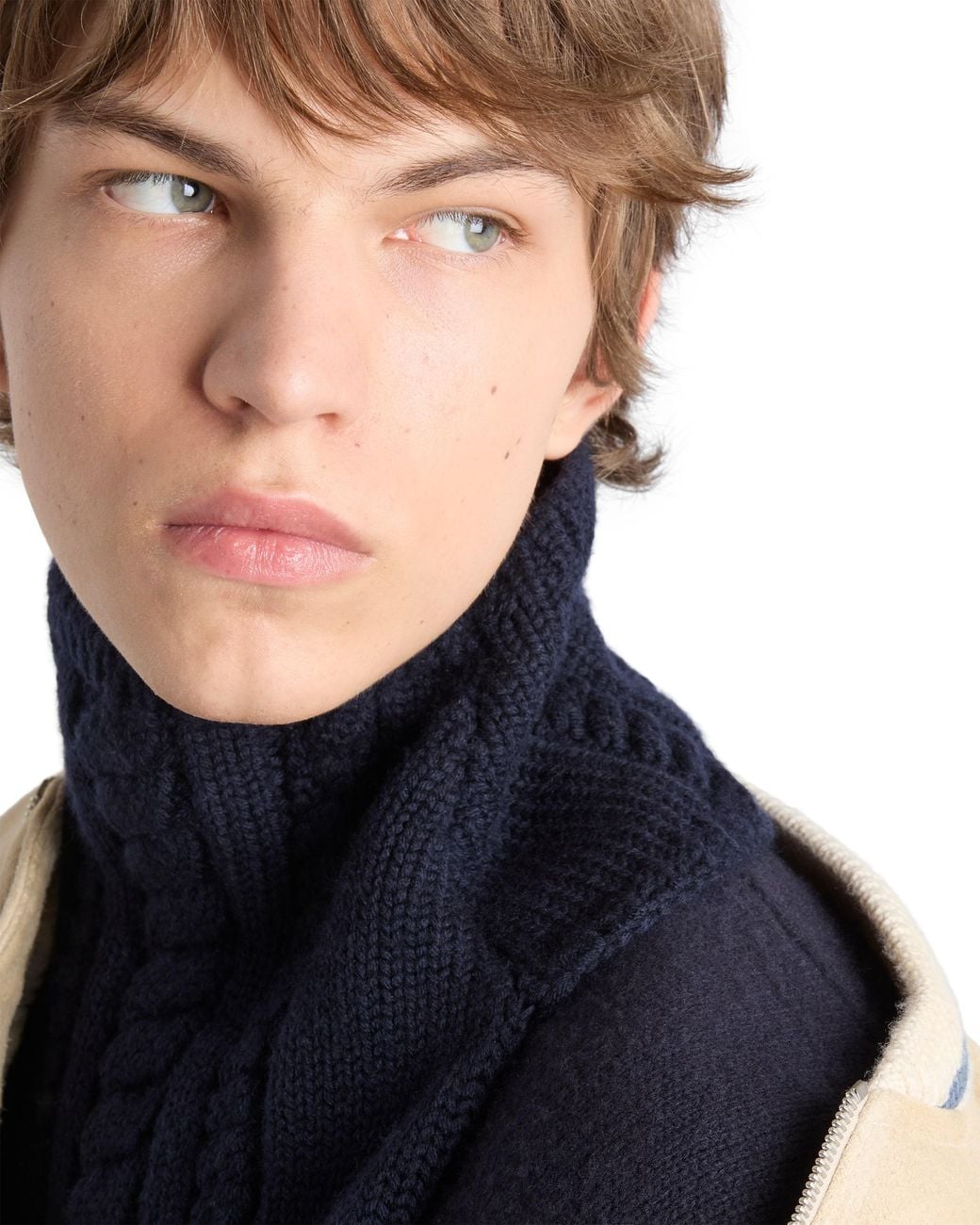 Prada Blue Wool Neck Warmer for men