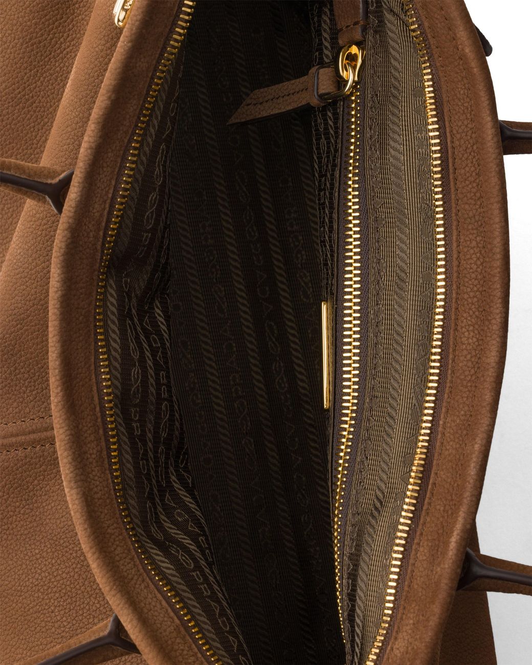 Prada Brown Bonnie Large Nubuck Leather Handbag