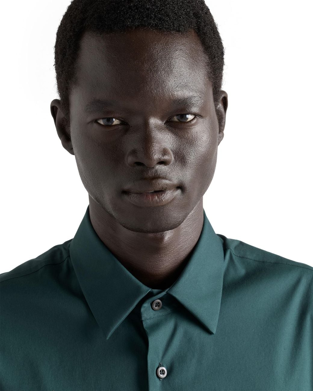 Prada Blue Stretch Cotton Shirt for men