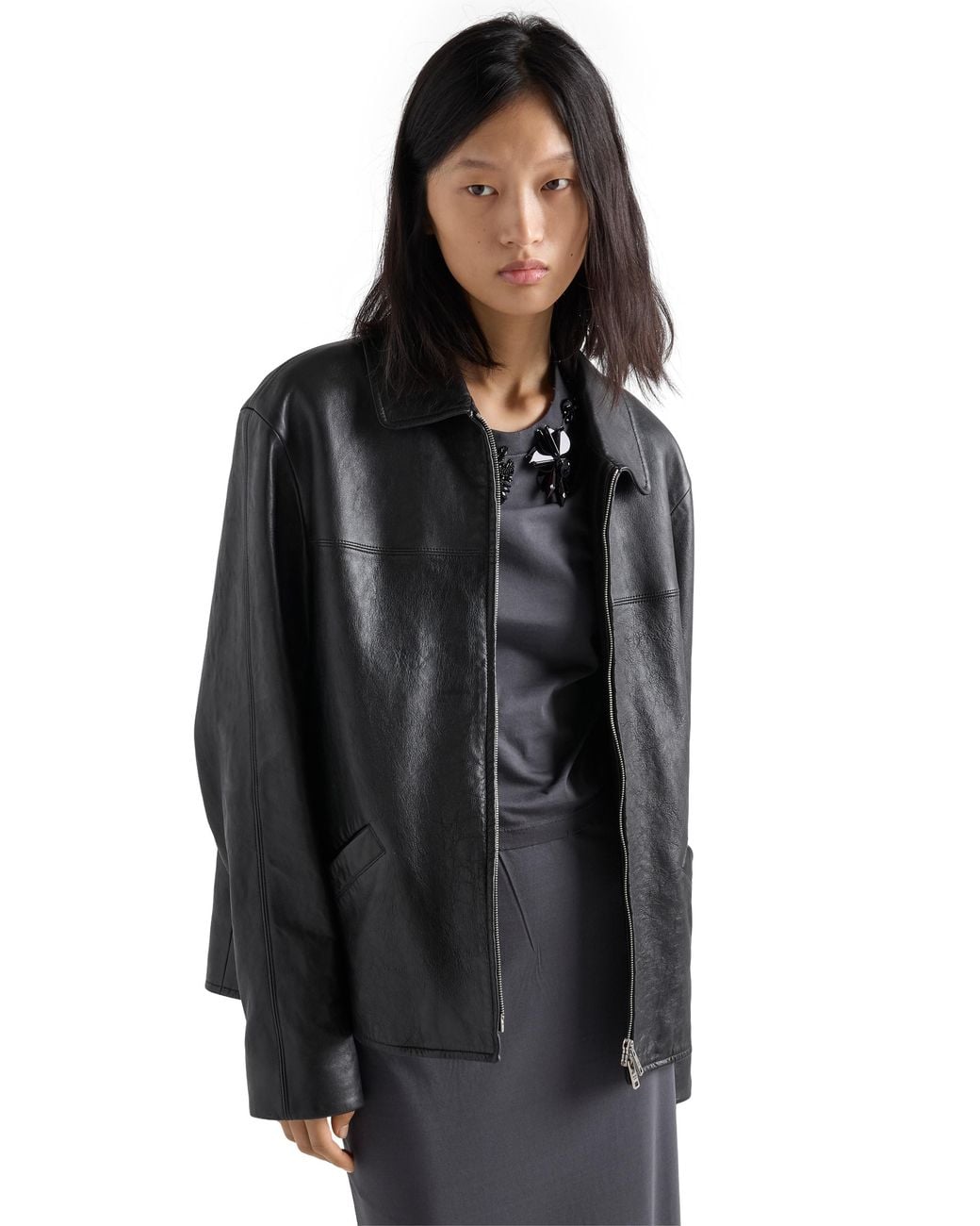 Prada Black Nappa Leather Jacket