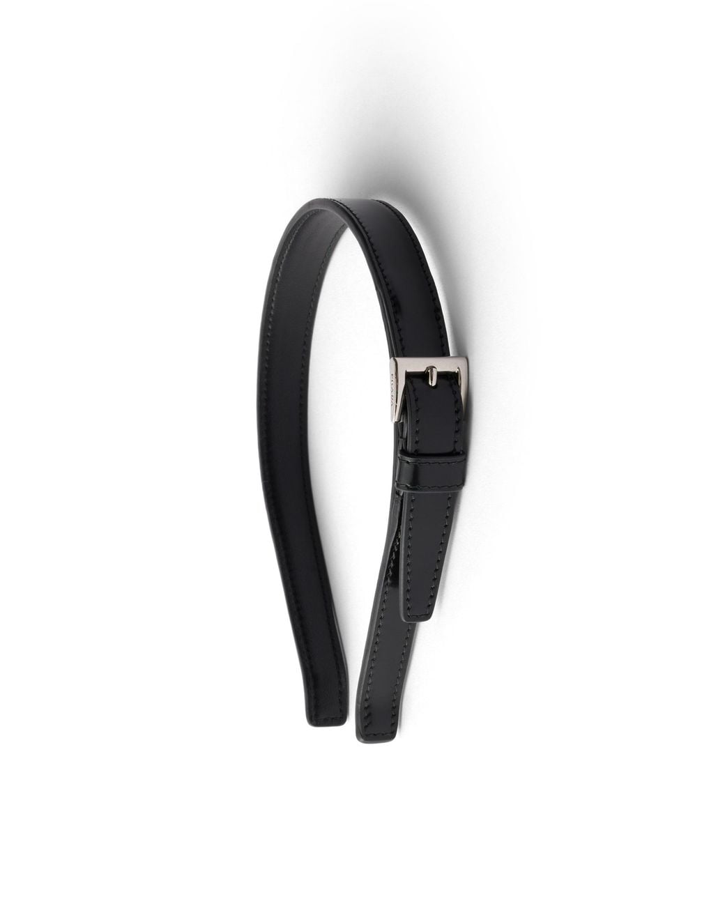 Prada Black Brushed Leather Headband