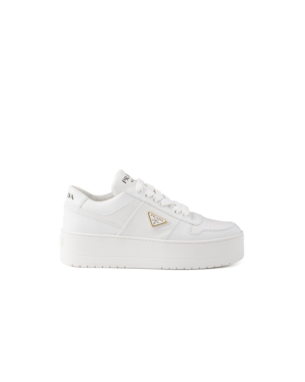 Prada White Downtown Bold Leather Sneakers