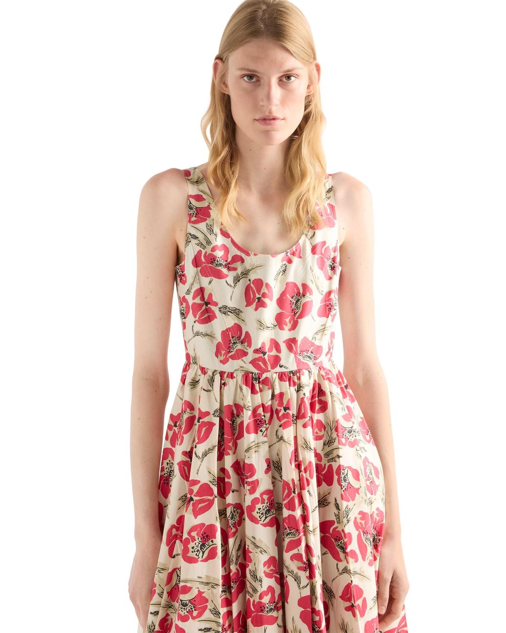 Prada Red Soft Poplin Dress