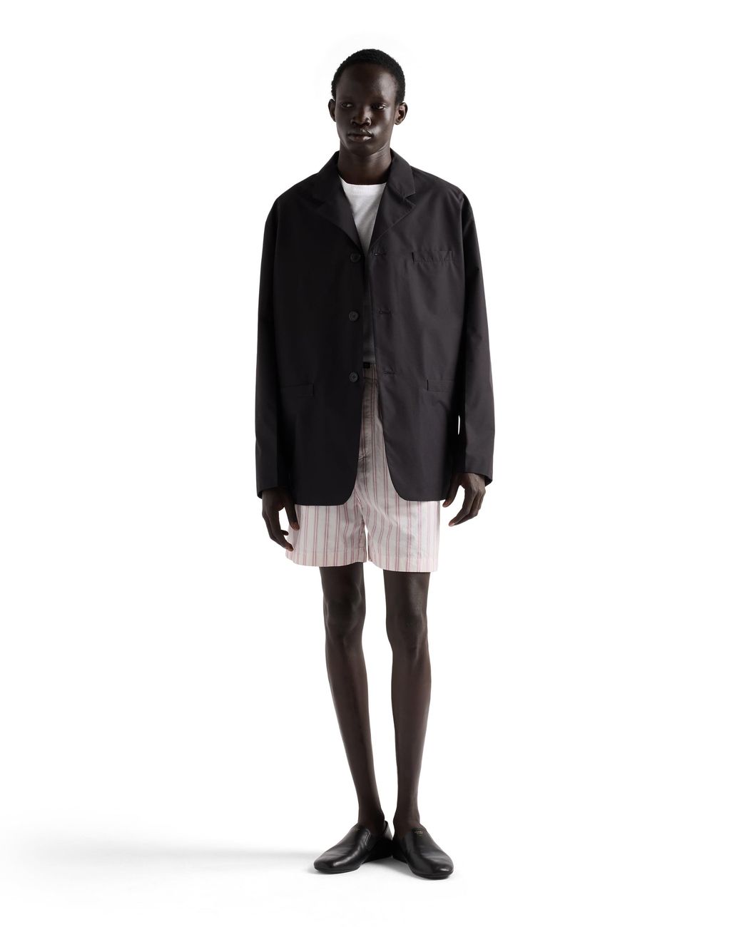 Prada Black Single-Breasted Technical Cotton Jacket for men