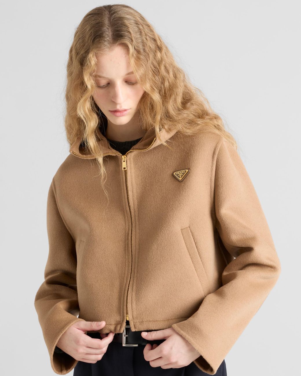 prada-Marron-Camel-Blouson-En-