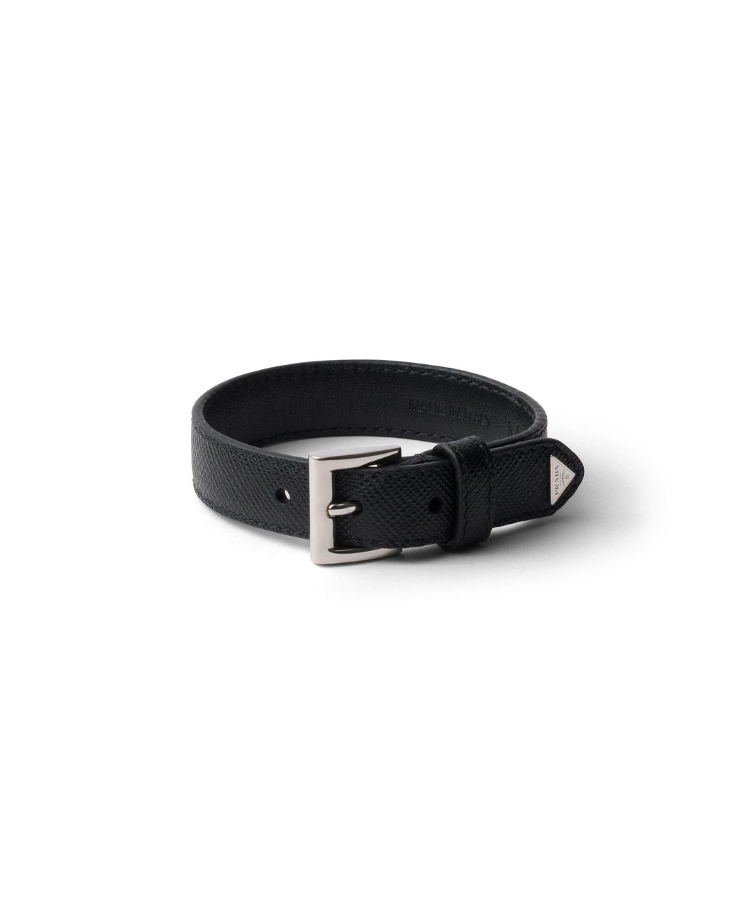 Prada Black Saffiano Leather Bracelet for men