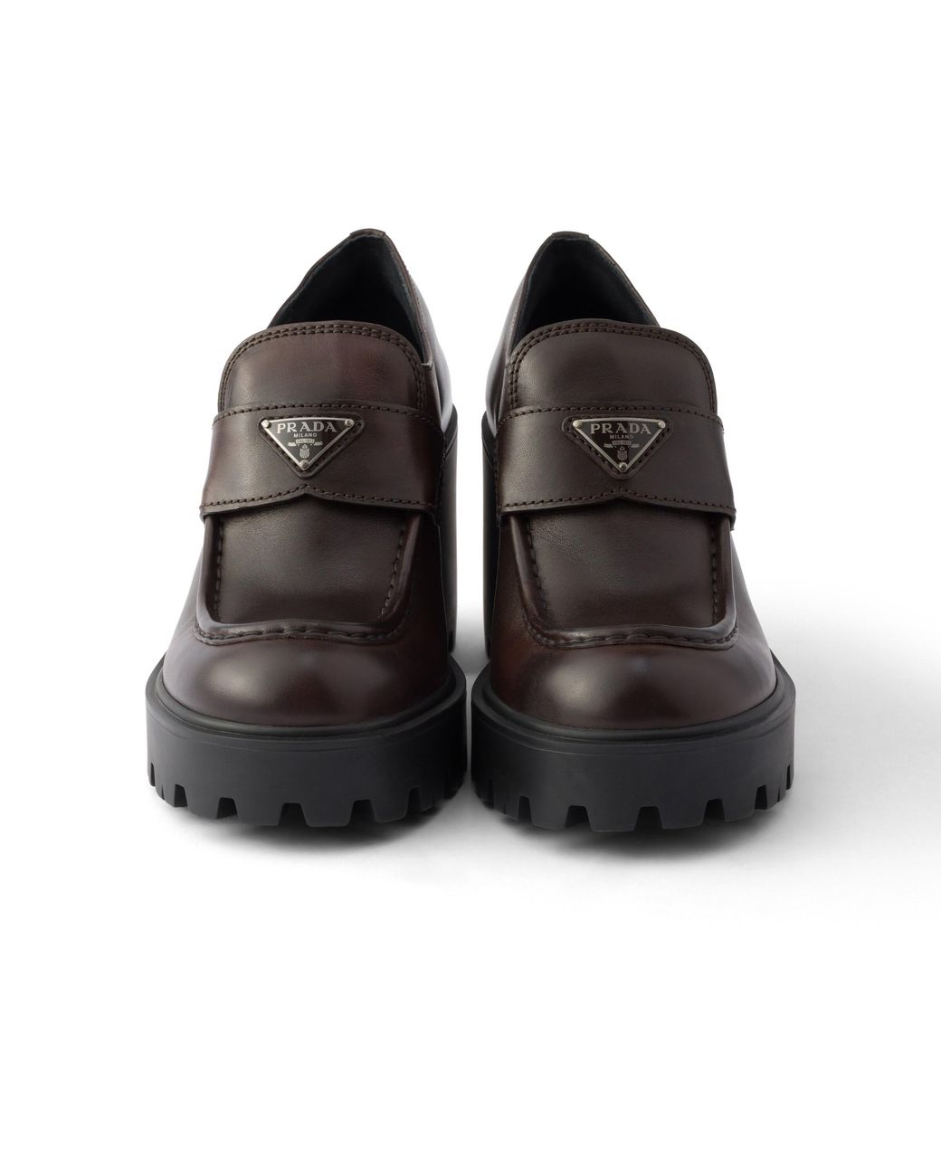 Prada Black Stride Leather Loafers