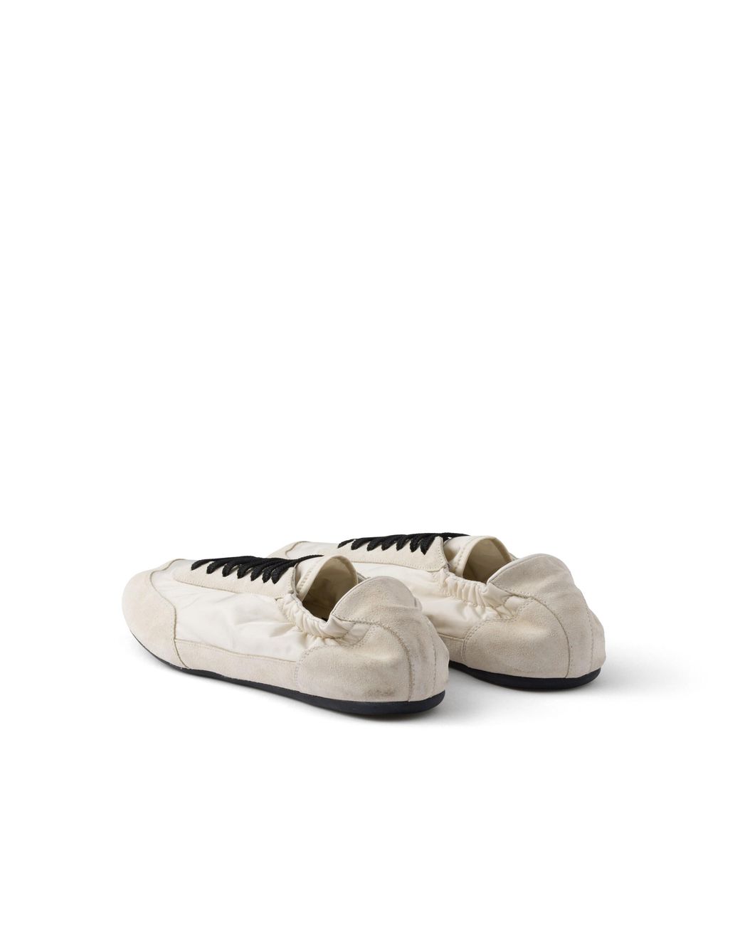 Prada White Re-Nylon And Suede Collapse Sneakers for men