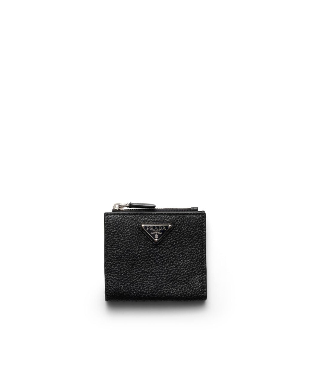 Prada Black Small Leather Zipped Wallet for men