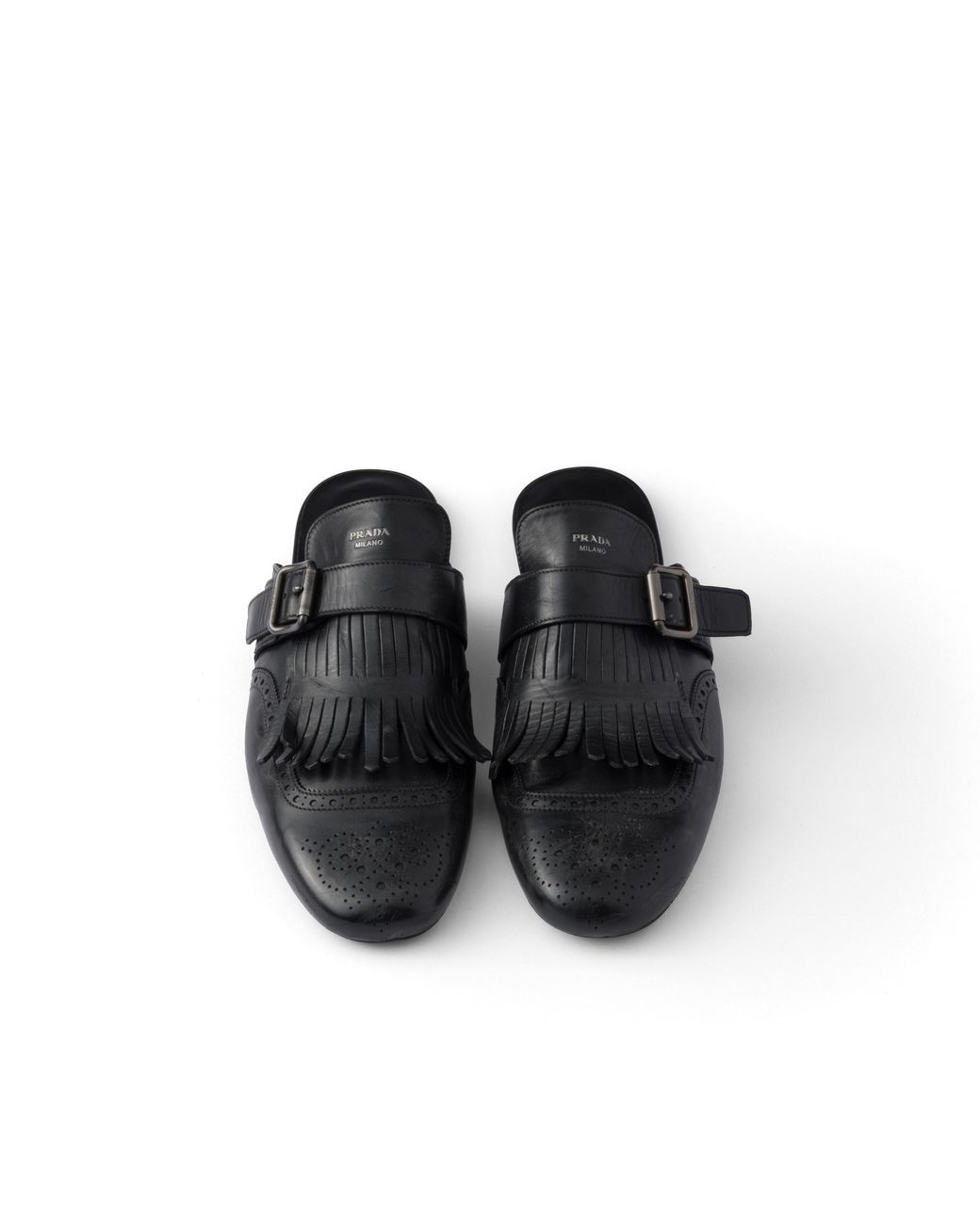 Prada Shuffle Mules Aus Leder in Black für Herren