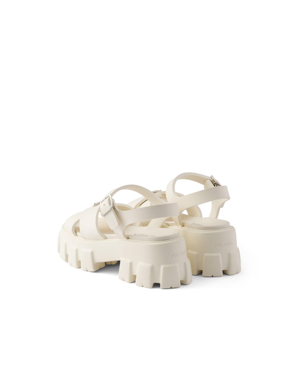 Prada White Monolith Rubber Sandals