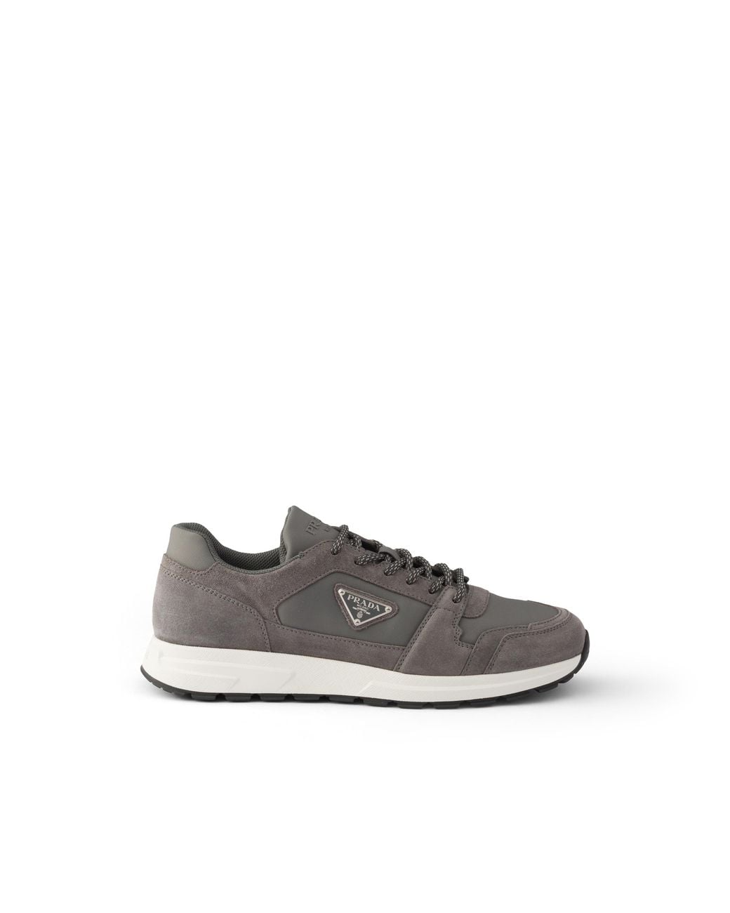 Prada Gray Prax Suede And Re-Nylon Sneakers for men