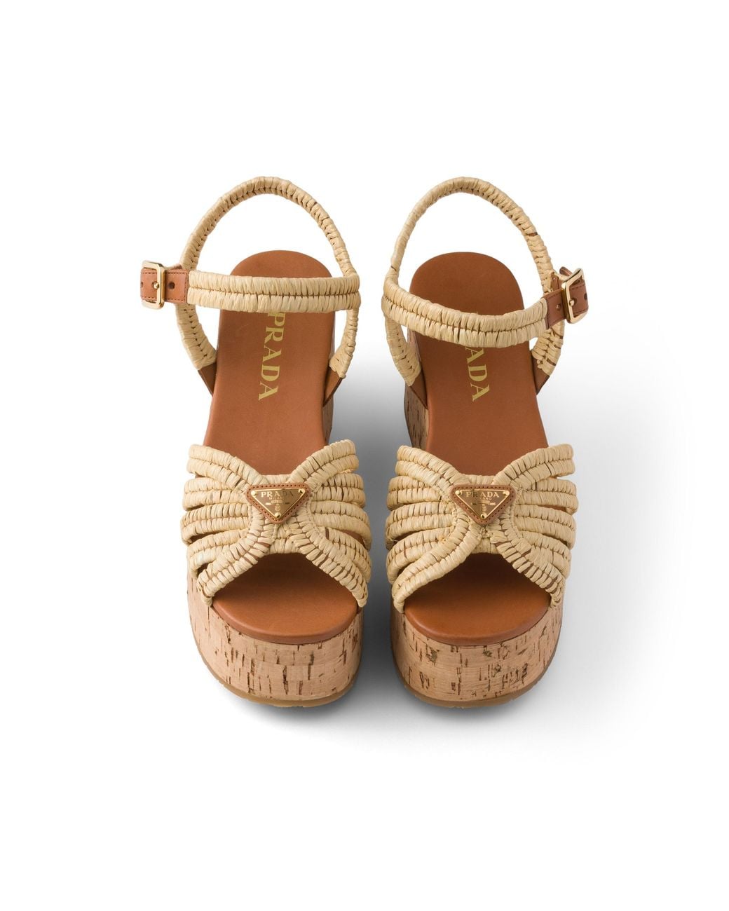 Prada Multicolor Crochet Platform Sandals, Size 35