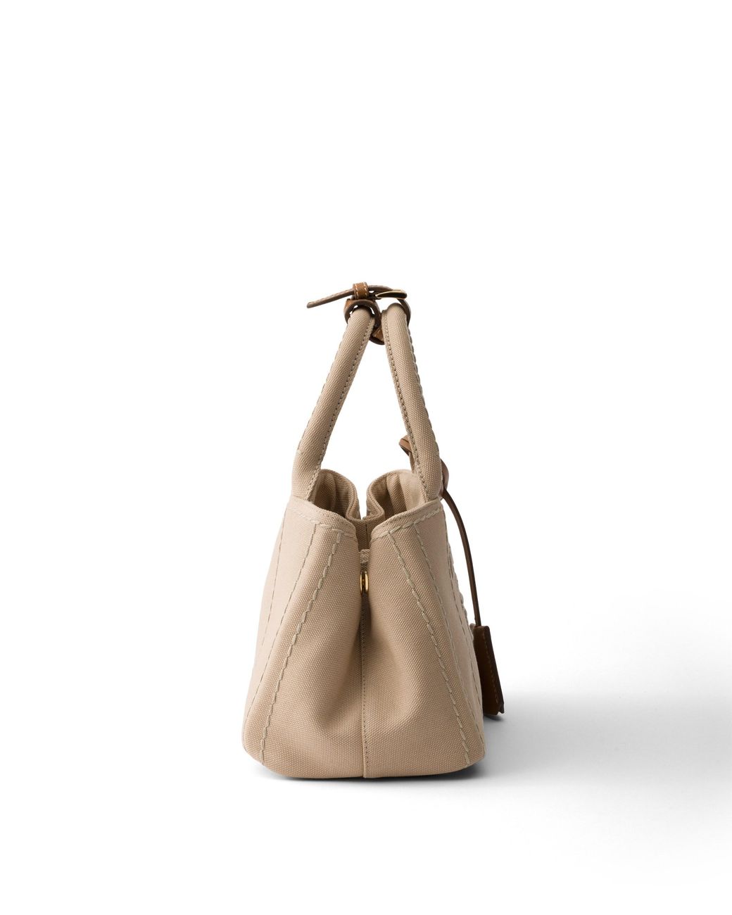 Prada White Jardinière Cotton Canvas Mini-Bag, Cord