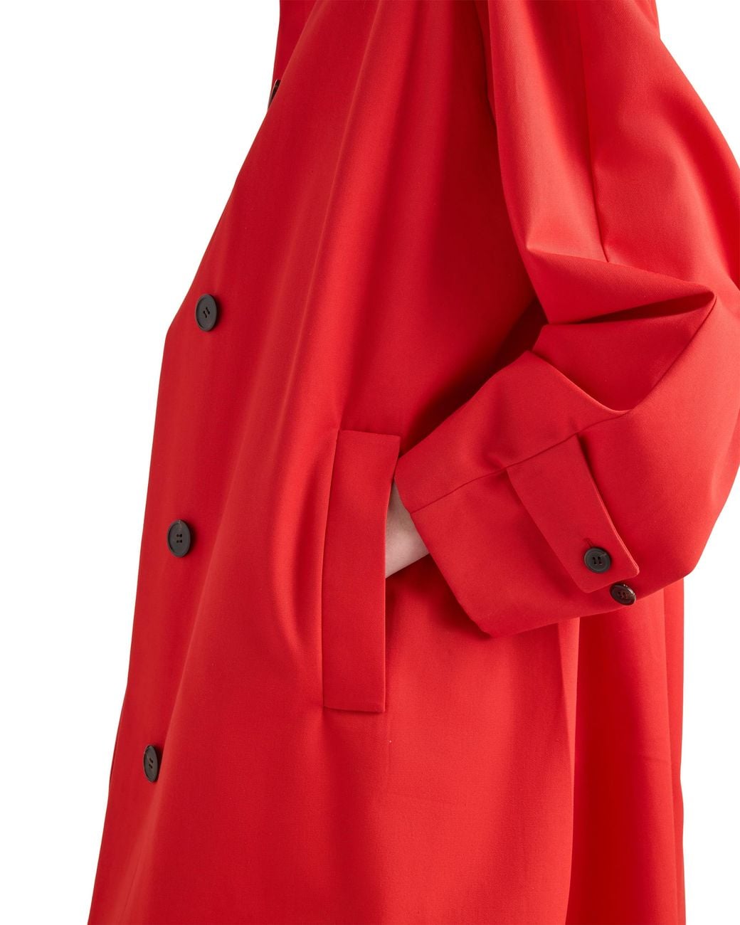 Prada Red Single-Breasted Gabardine Coat