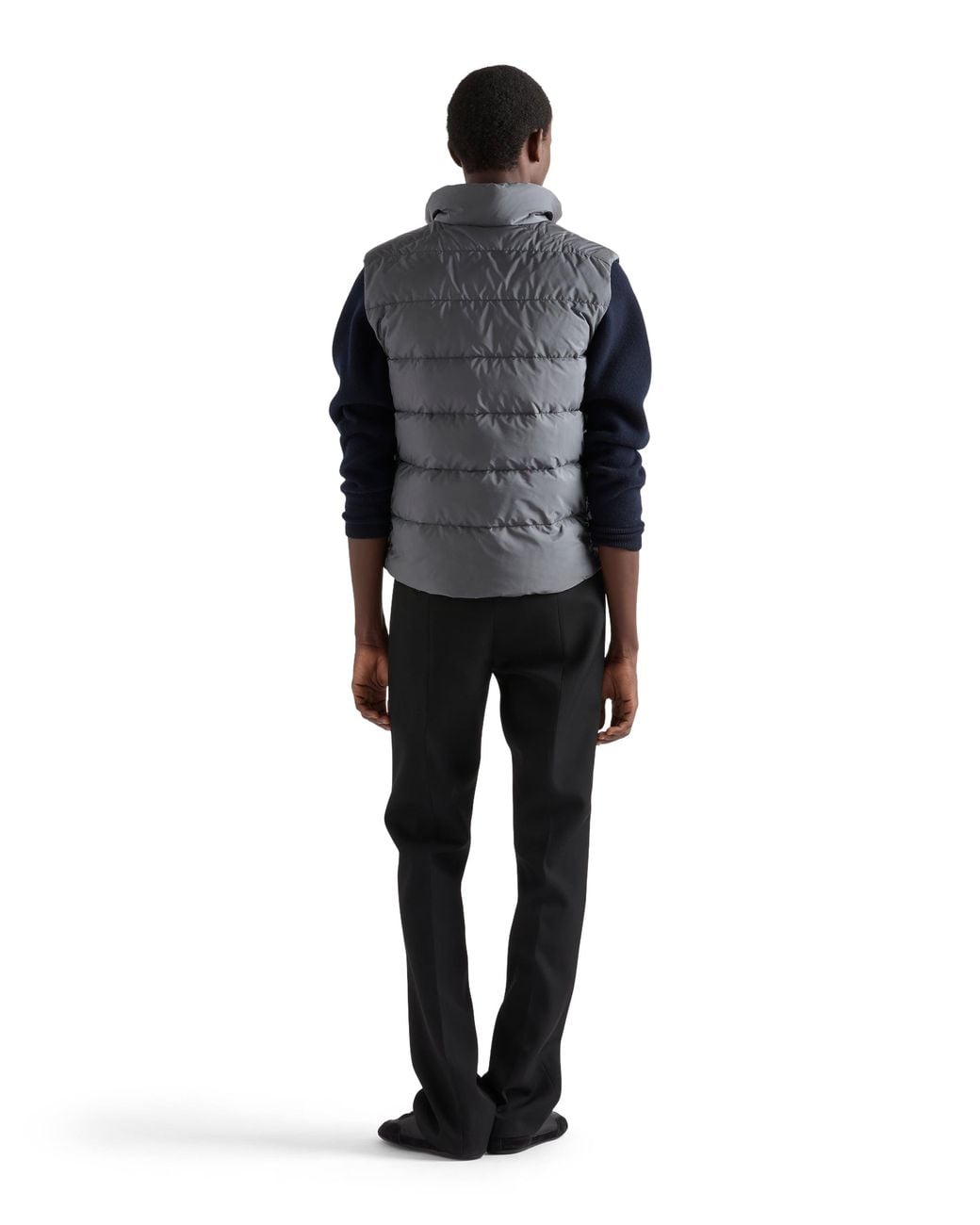 Prada Gray Re-Nylon Vest for men