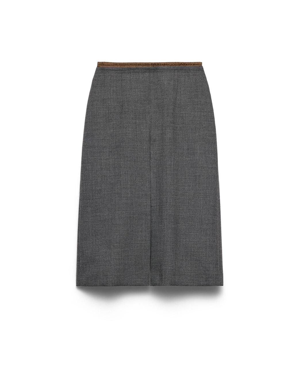 Prada Gray Rush Stitch Midi-Skirt