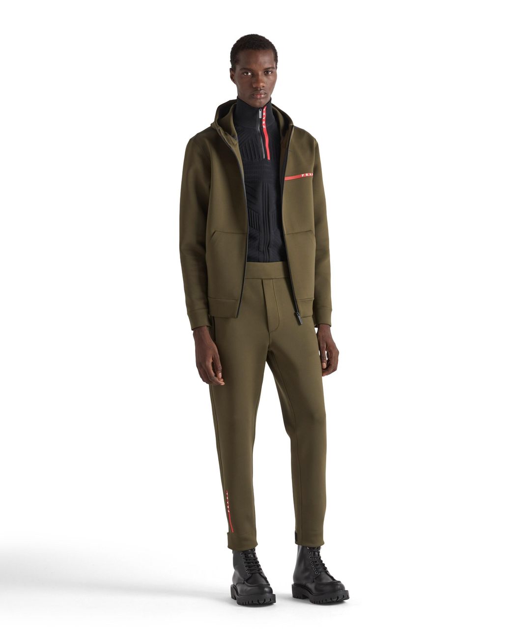 Prada Green Technical Fabric Hoodie for men