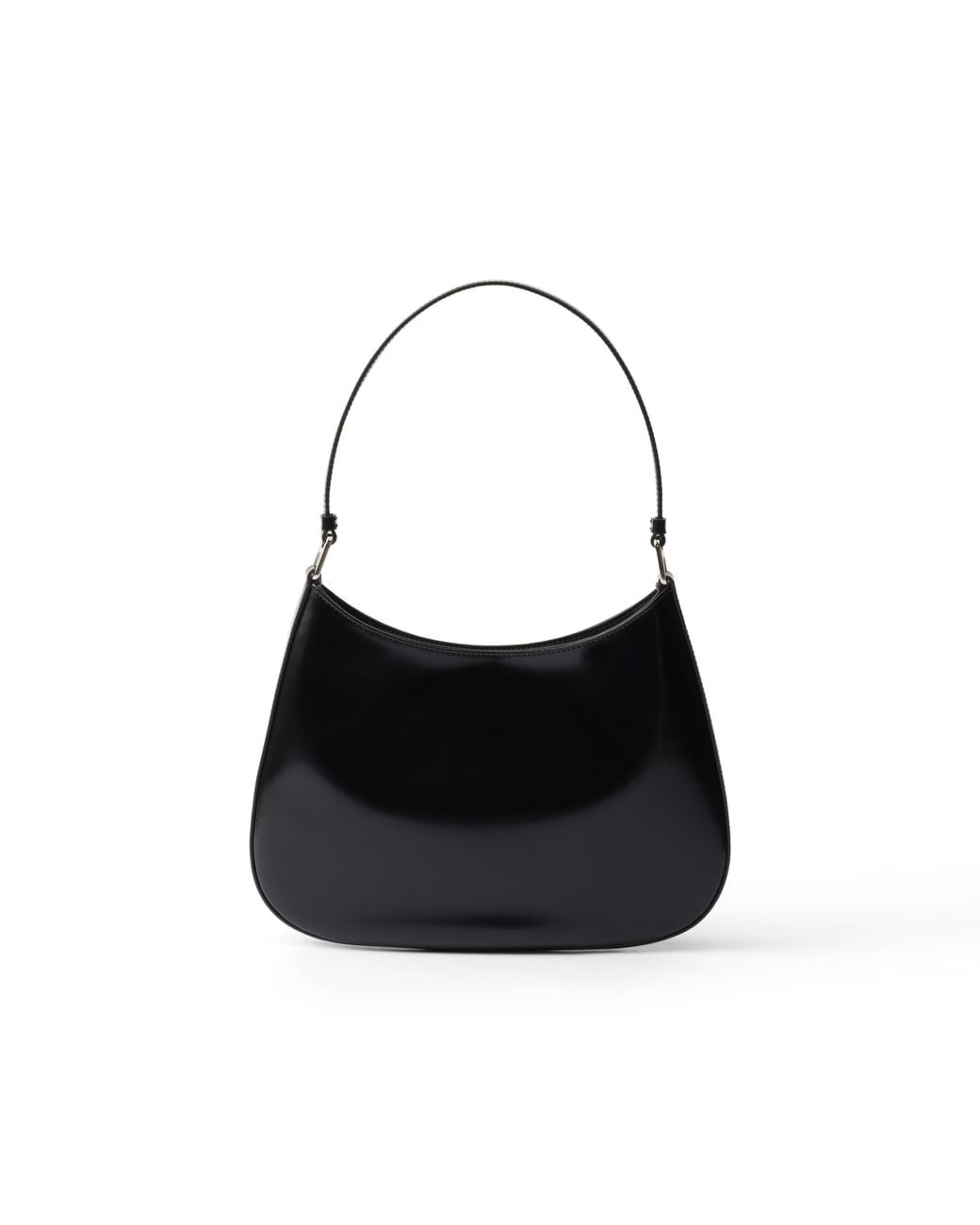 Prada Black Cleo Brand-Plaque Brushed Leather Shoulder Bag