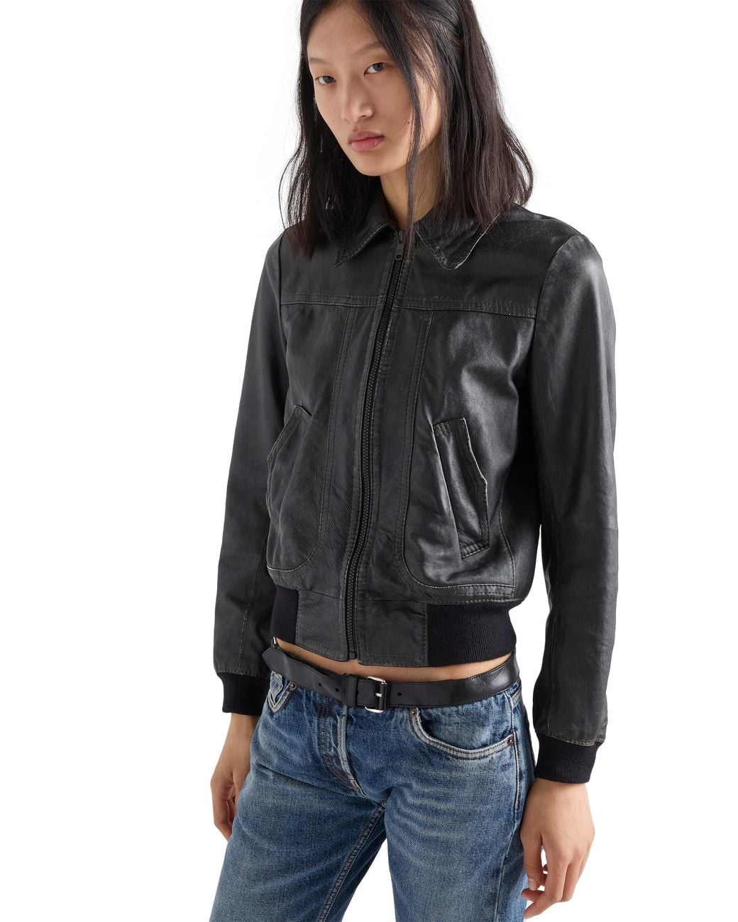 Prada Black Nappa Leather Jacket