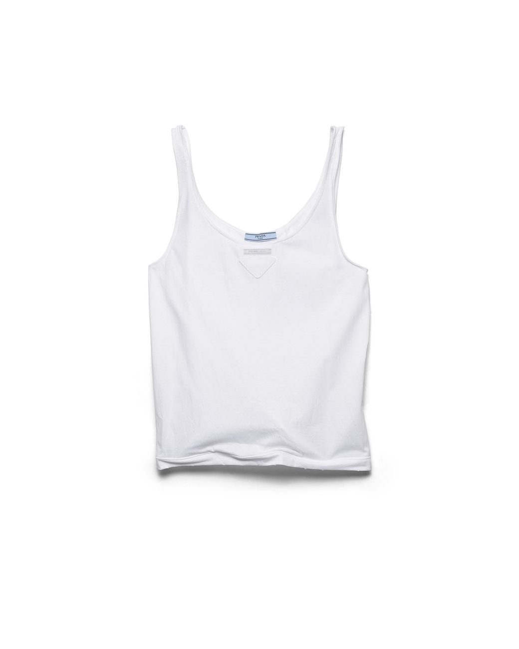 Prada White Cotton Jersey Tank Top