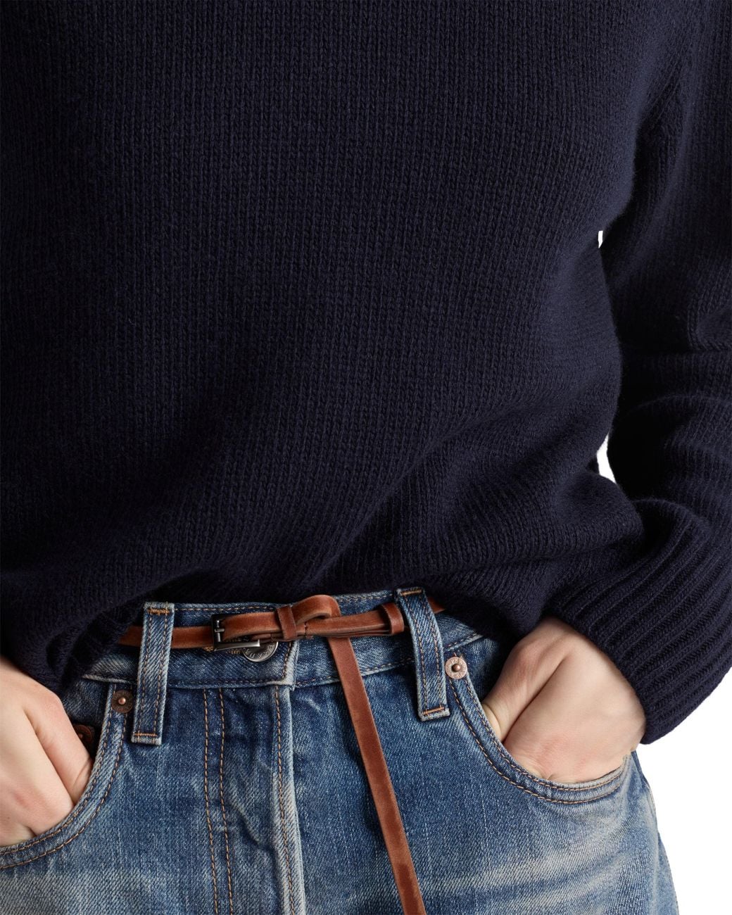 Prada Blue Wool And Cashmere Crew-Neck Sweater