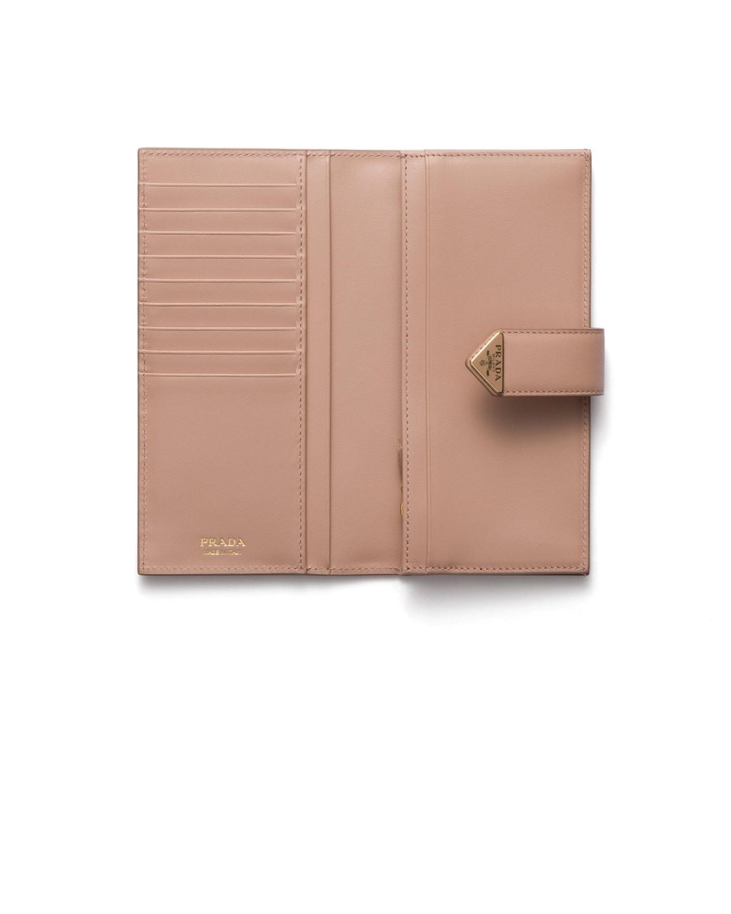Prada Natural Large Saffiano And Smooth Leather Wallet