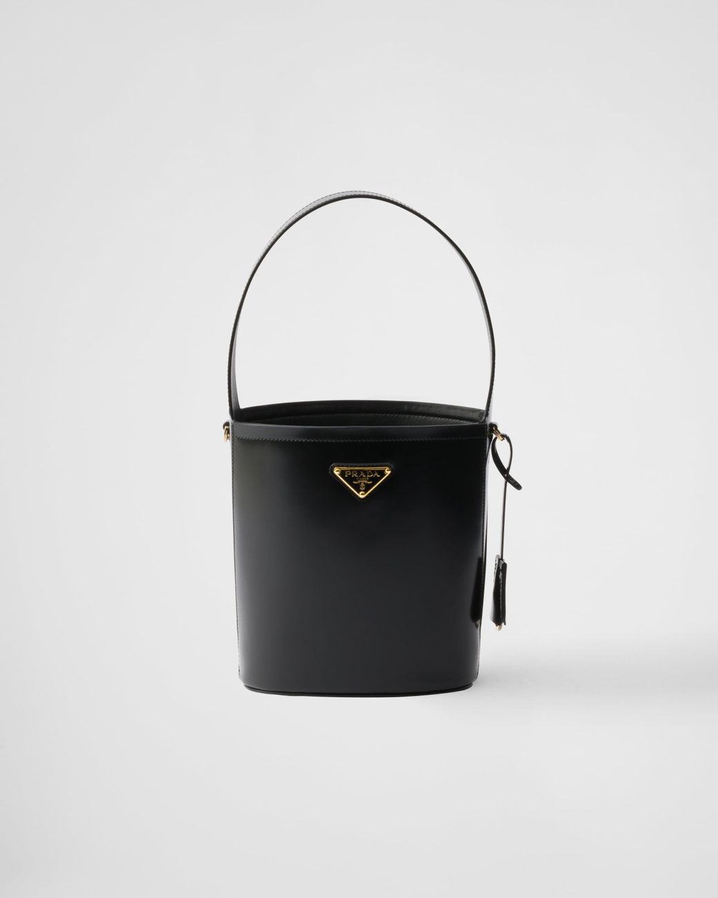 ☆PRADA☆プラダ Mini bucket bag in brushed leather prada-Black-Brushed-Leather-