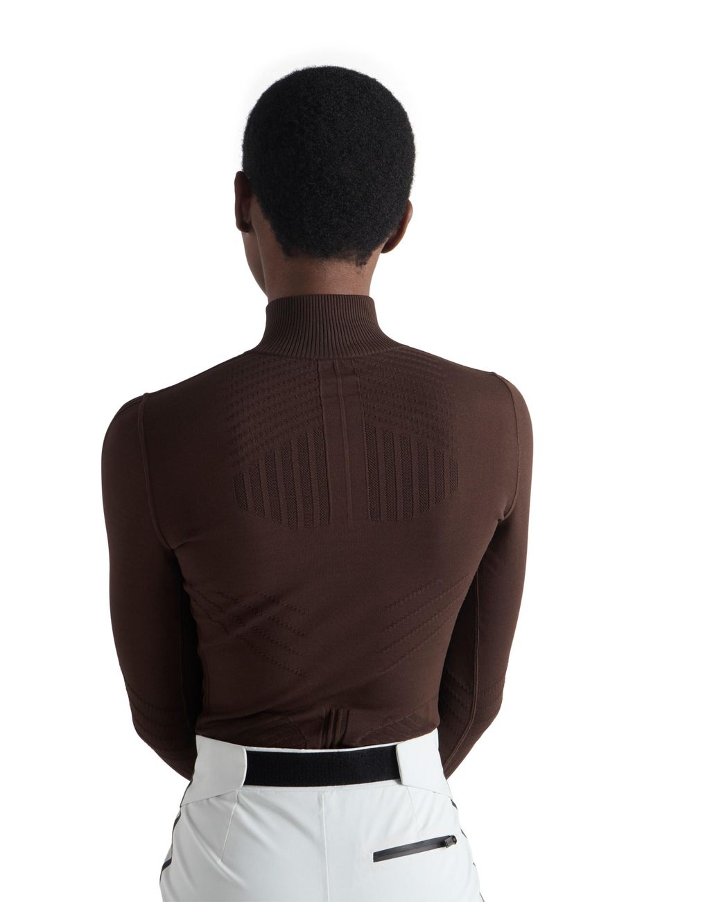 Prada Brown Re-Nylon Turtleneck Sweater, Cocoa
