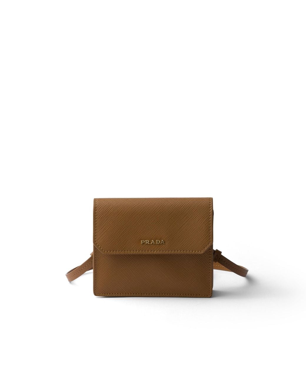 Prada Brown Saffiano Mini Pouch